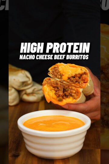 EASIEST High Protein Nacho Cheese Burritos! ONLY 463 calories with 52g Protein🔥🧀💪🏽 #mealprep