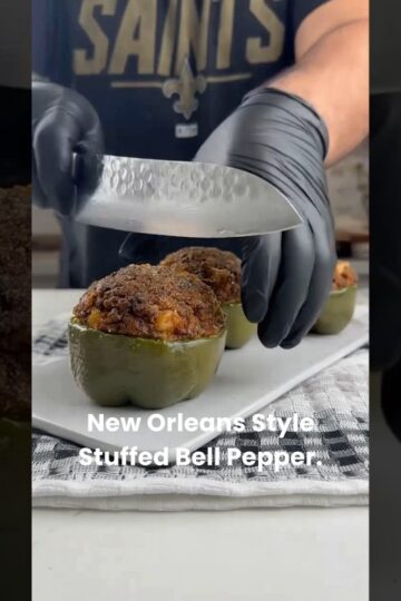 New Orleans Style Stuffed Bell Pepper #recipesbyaldenb #recipe