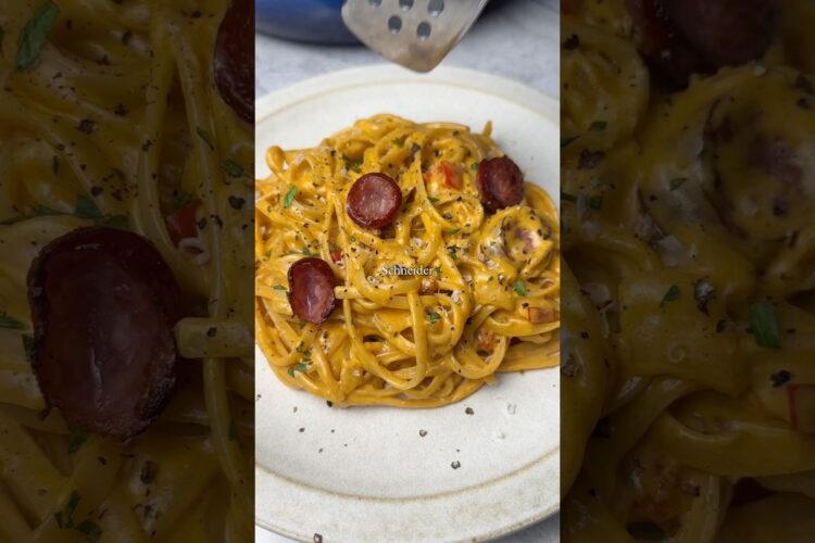 Creamy Sausage Pasta🔥😍 FULL RECIPE LINKED IN BIO! #pasta #pastalover #yum #recipe #lunch #dinner