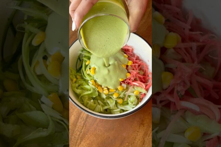 Easy High Protein Salad- Creamy Green Bowl #recipe #fitness #easyrecipe #food #weightloss #viral