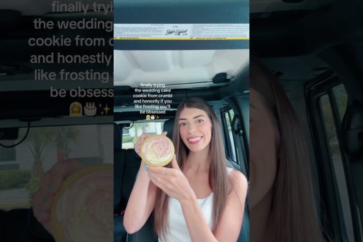 trying crumbl cookies!! had to get wedding cake 🍰 #crumblcookies #crumble #cookies #review