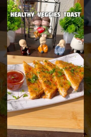Healthy veggies toast recipe #shorts #recipe #bread #snacks #sandwich #shortsfeed #trending #viral