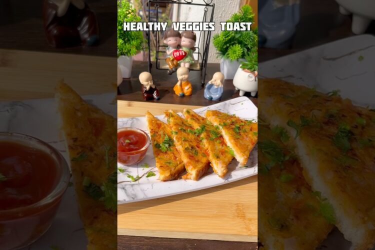 Healthy veggies toast recipe #shorts #recipe #bread #snacks #sandwich #shortsfeed #trending #viral