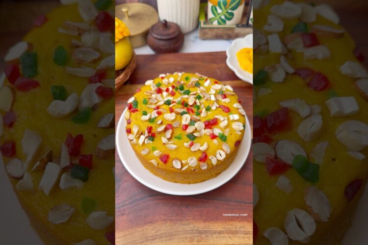 Mango Suji Cake Recipe😍 #shorts #trending #cake #viralvideo