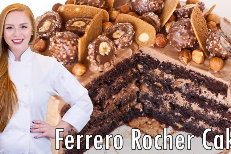 ULTIMATE Ferrero Rocher Cake - Rich Chocolate Hazelnut Cake!!