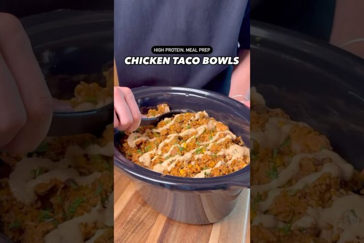 Macro-Friendly, High Protein Chicken Taco Bowls #shorts