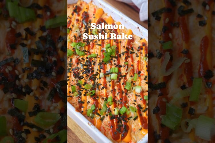 Salmon Sushi Bake - perfect meal for the whole family or for friend gatherings. Make this to save $$