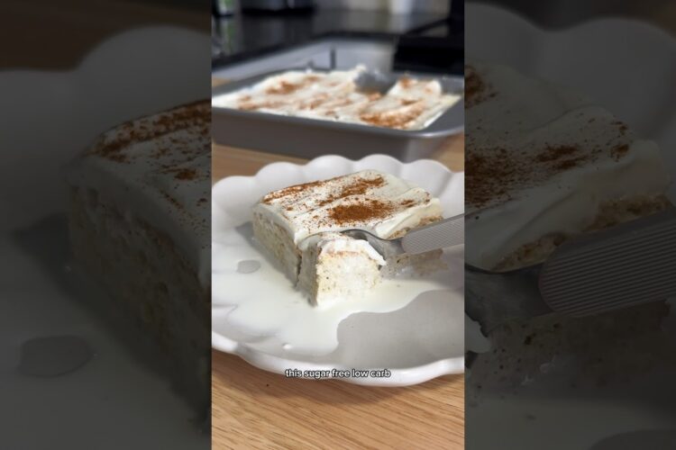 Sugar Free Tres Leches 🍰 #lowcarb #sugarfreefood #prediabetes