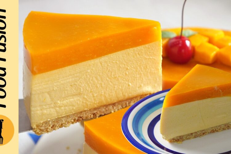 Easy No Bake Mango Cheesecake Recipe by Food Fusion