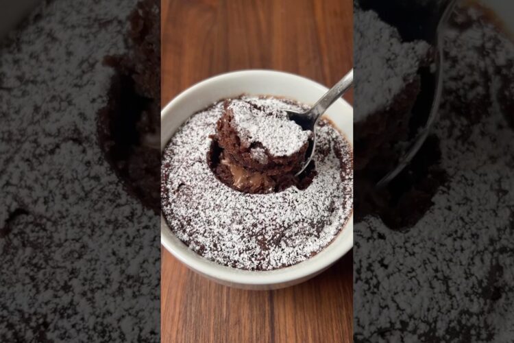 Microwave Chocolate Lava Mug Cake ☕️✨ #easyrecipe #nutella #chocolate #mugcake