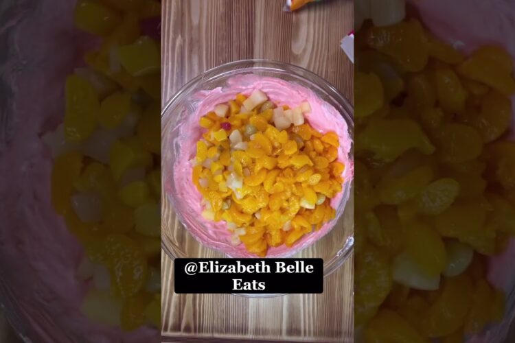 Ambrosia with Strawberry Jello #recipe #ambrosia #fruitsalad #fruitsaladrecipe #recipe #easyrecipes