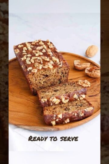 BANANA WALNUT CAKE | EGGLESS AND NO OVEN CAKE RECIPE