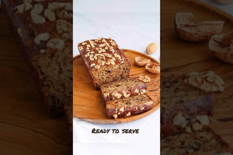BANANA WALNUT CAKE | EGGLESS AND NO OVEN CAKE RECIPE