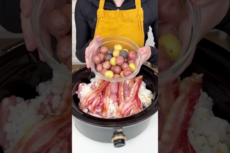 All in one crockpot dinner #recipe #easyrecipe #crockpot #slowcooker #pork #dinner