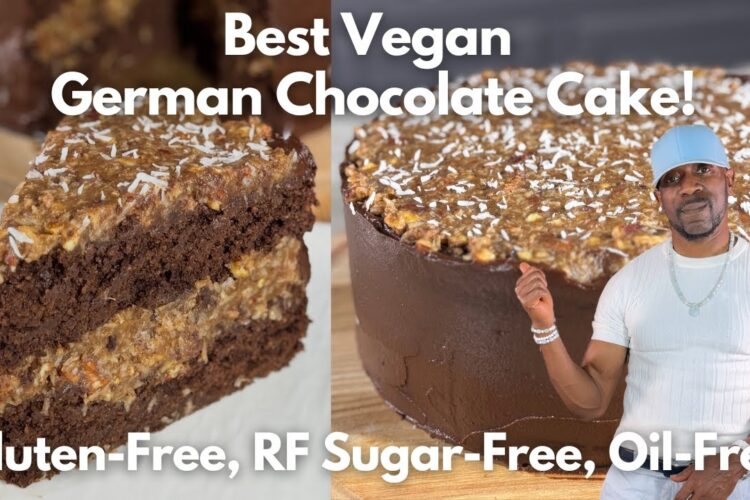 Best Vegan German Chocolate Cake - Gluten-Free Oil-Free Refined Sugar- Free!
