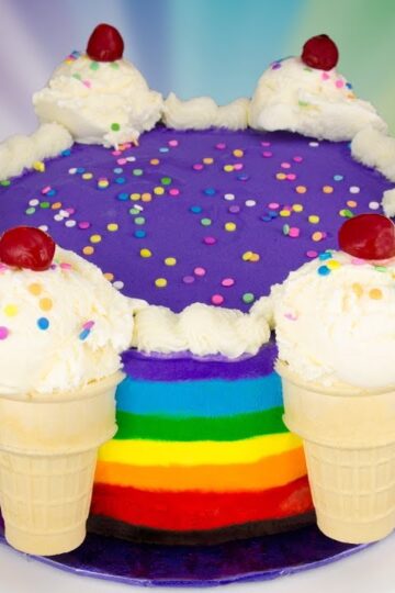 Rainbow Ice Cream Cake Recipe: How to Make a Rainbow Ice Cream Cake from Cookies Cupcakes and Cardio