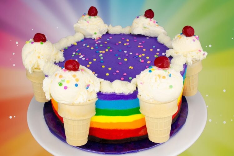 Rainbow Ice Cream Cake Recipe: How to Make a Rainbow Ice Cream Cake from Cookies Cupcakes and Cardio