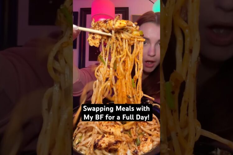 Swapping meals with my BF for a full day! #foodie #shorts #cooking #chinesefood #bf #eating