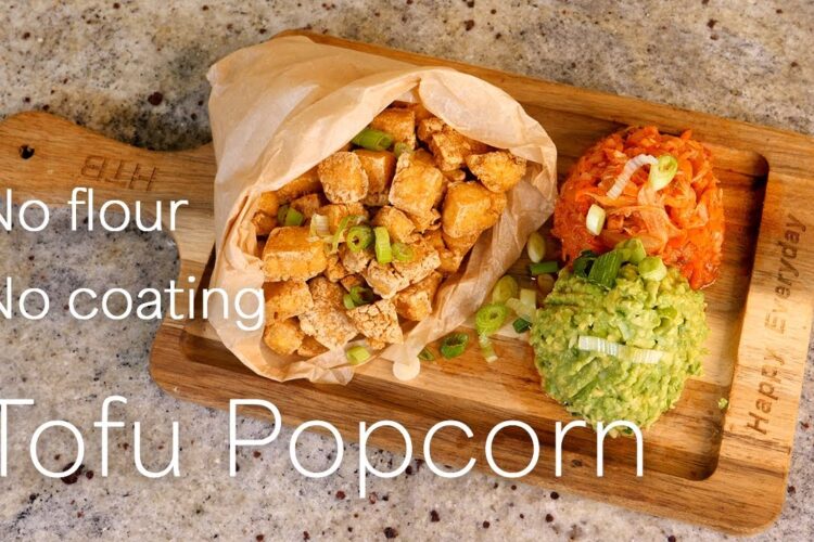 3 Ingredient Crispy Tofu Popcorn - Low Carb High Plant-based Protein Snack