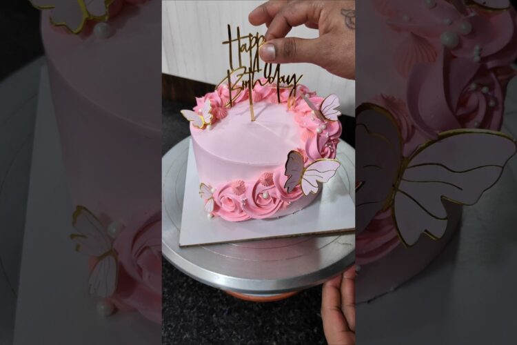 Birthday cake design for girls cake😍decoration ideas #birthdaycake #shortvideo #ytshorts #viralvideo