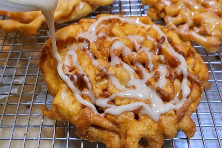 GLAZED Funnel Cake is AMAZING! How to make FUNNEL CAKE