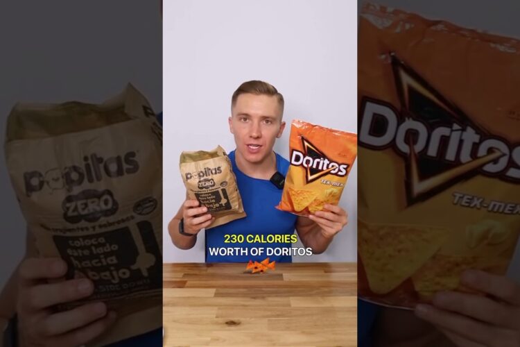230 Calorie Comparison (Doritos vs Popcorn) 😯 #weightloss #diet #healthyfood #calories