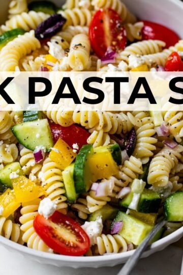 GREEK PASTA SALAD | easy, healthy recipe