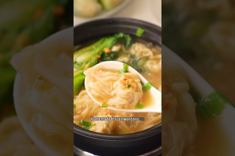 Easy Wonton Soup done in one pot under 15 minutes- delicious comfort meal perfect for soup season.