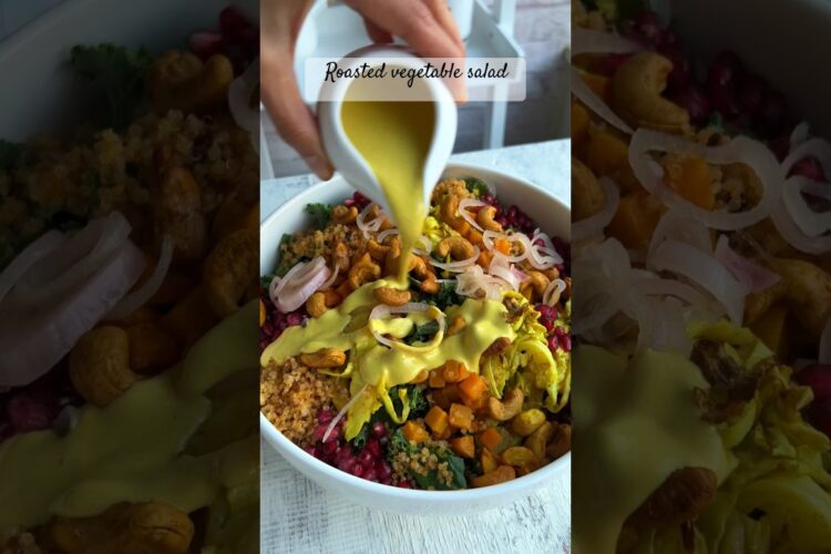 ANTI INFLAMMATORY GLOW SALAD. Meal prep roasted vegetable salad for the week! Or vegan Thanksgiving