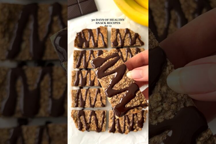 Healthy Banana Bread Granola Bars😍 #healthyrecipes #healthysnacks #snacksrecipe