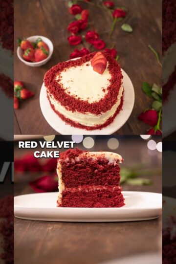Eggless Red Velvet Cake | Valentine Special Cake Recipes #shorts #redvelvetcake