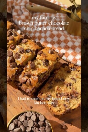 My famous brown butter chocolate chip banana bread #easyrecipe #bananabread