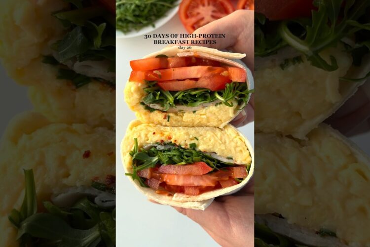 High-protein Breakfast Burrito😋 #highprotein #healthyrecipes #breakfastideas