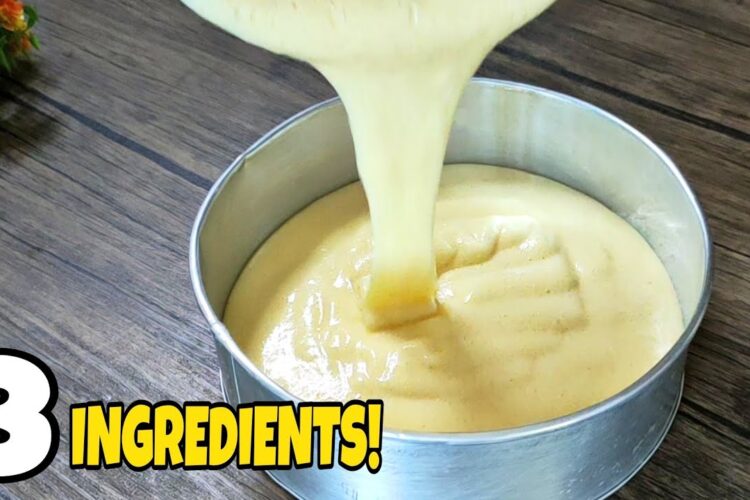 Only 3 Ingredients Super Soft Cake Recipe, Easy and Tasty! No Butter, Oil, Baking Powder and Soda