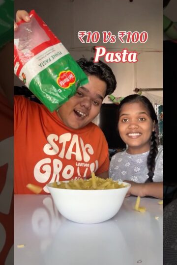 10 Rupees Vs 100 Rupees Pasta Cooking Challenge #shorts