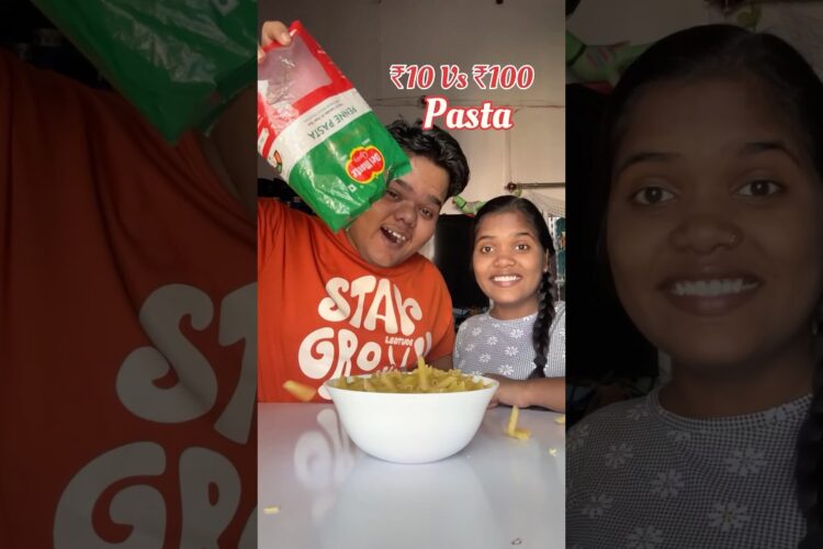 10 Rupees Vs 100 Rupees Pasta Cooking Challenge #shorts