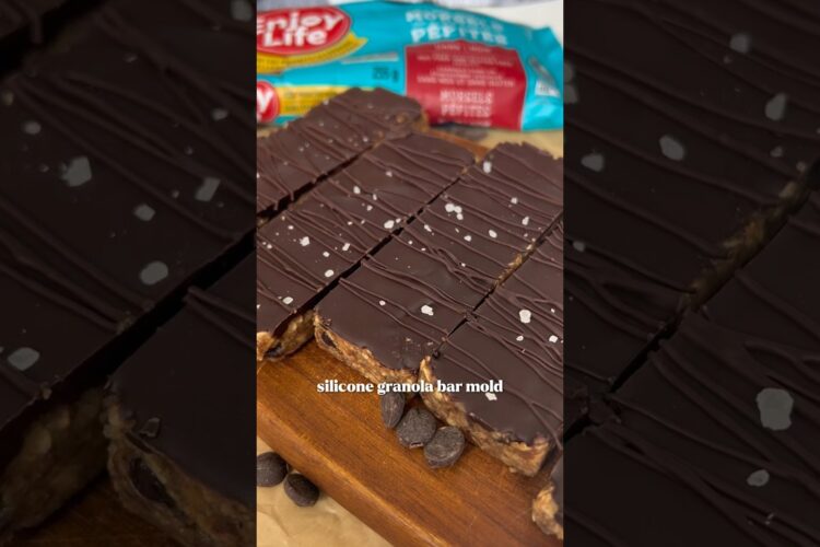 5-ingredient homemade chocolate granola bars 🍫 no sugar!!