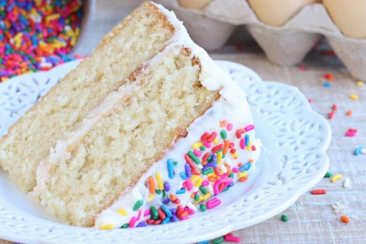 The BOMB Vanilla Cake Recipe From-Scratch! ((So Fluffy!))