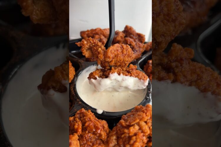 The BONELESS FRIED CHICKEN BITES PLATTER from Blue Ribbon Fried Chicken NYC! 🍗🔥🤤🤤 #DEVOURPOWER