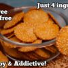 The Perfect Crunchy Sesame Rice Crackers Recipe| No Oil, No Dairy, Gluten-Free, 4 Ingredients Only!