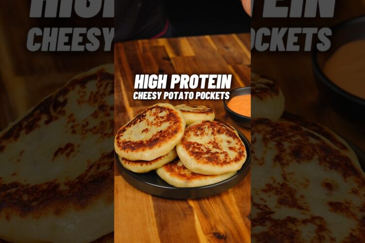 The TASTIEST High Protein Cheesy Beef Stuffed Potato Pockets!🔥🧀🥩 24g Protein, ONLY 296 calories!
