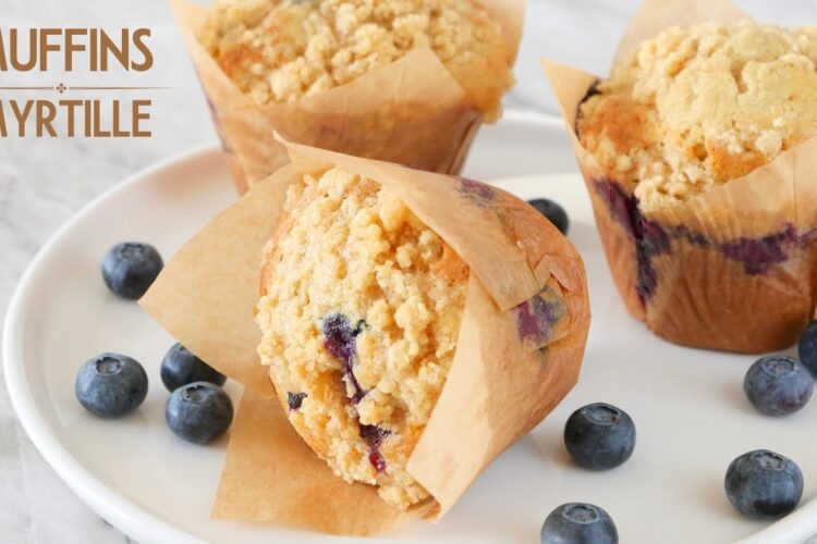 Les MUFFINS aux MYRTILLES ultra moelleux avec CRUMBLE comme chez STARBUCKS