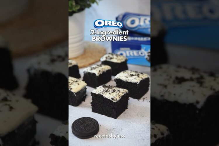 2-Ingredient Oreo BROWNIES in the microwave! 💙 #easyrecipe #2ingredients #recipe #recipes #oreo