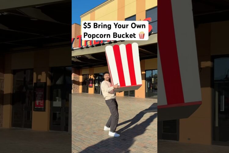 This movie theater has bring your own popcorn bucket for $5 so I made a massive bucket 🍿