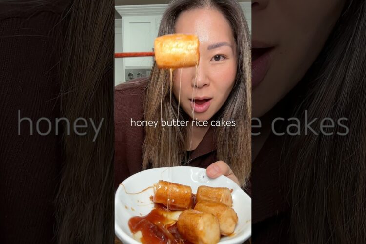 HONEY BUTTER RICE CAKES! #honeybutter #ricecake #koreanfood #koreansnacks #viralfood #easyrecipe