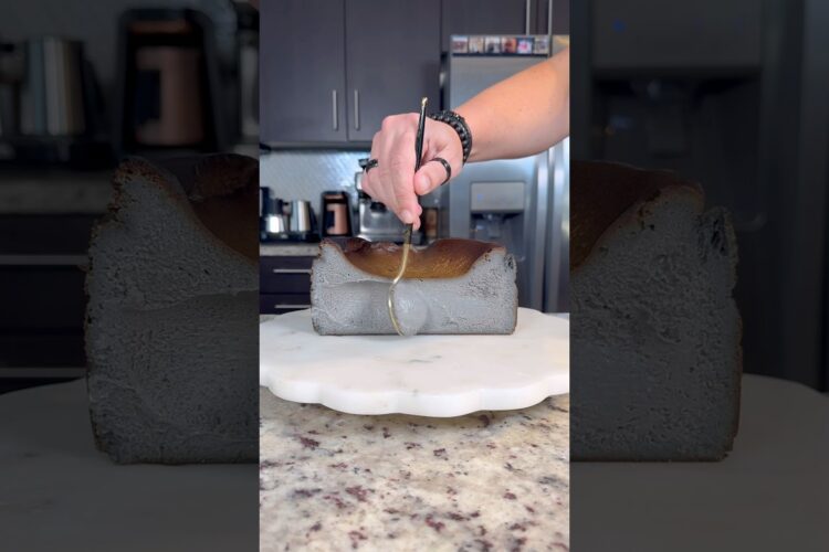 Wet Concrete San Sebastian Cheesecake #gourmetghetto #recipe #shorts