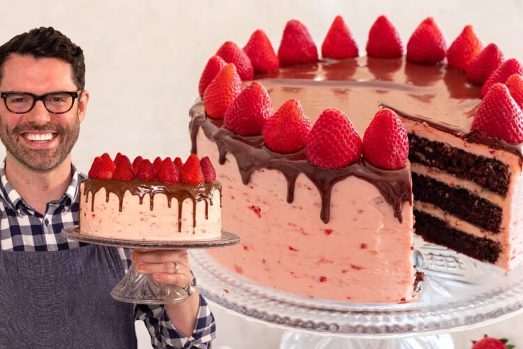 The MOST AMAZING Chocolate Strawberry Cake Recipe Ever!