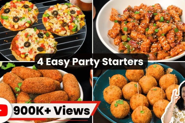 4 Easy Party Starter Recipes in 10 Mins | स्नैक्स रेसिपी | Snacks Recipes Part-3 | MintsRecipes