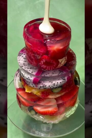 Birthday cake - foodiebeats tiktok viral birthday cake with fresh fruits and jelly - happy birthday