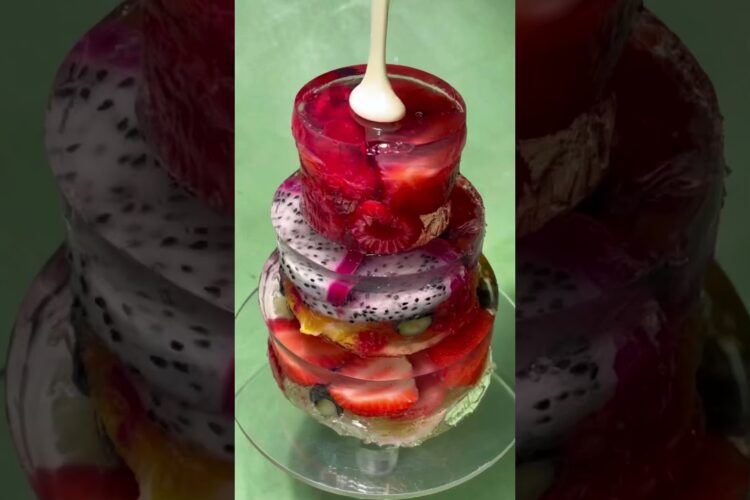 Birthday cake - foodiebeats tiktok viral birthday cake with fresh fruits and jelly - happy birthday